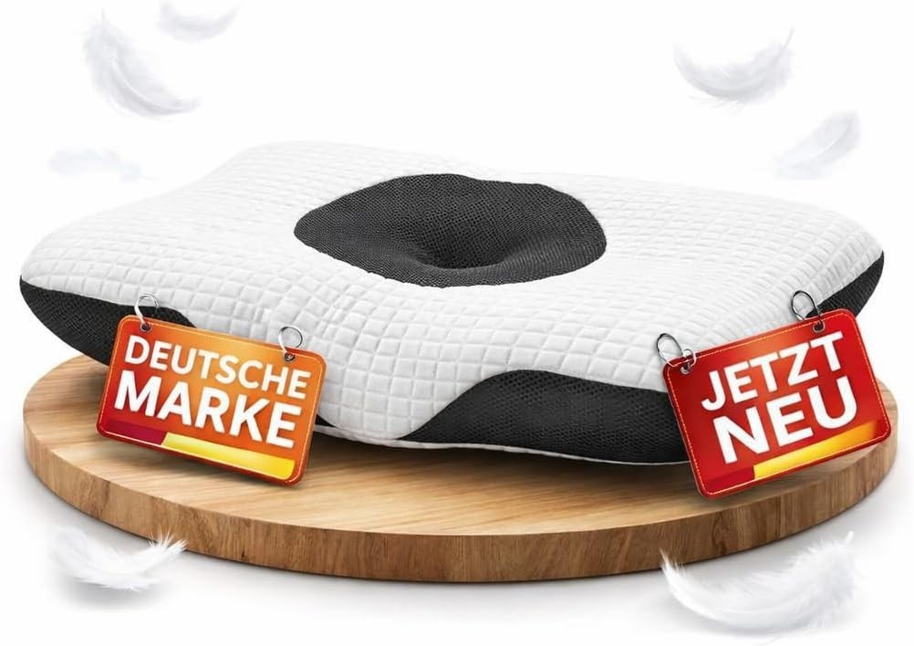 Flaches Kissen – Memory Foam · nur 9 cm hoch · 56 × 32 cm