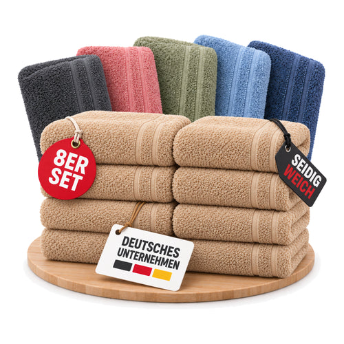 Bambus Handtuch/Saunatuch Set 450g/m² | OEKO-TEX® | 30x50-70x200cm 60° waschbar